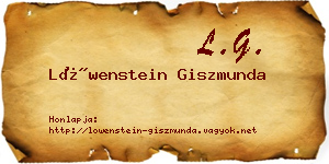 Löwenstein Giszmunda névjegykártya